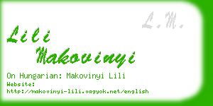 lili makovinyi business card